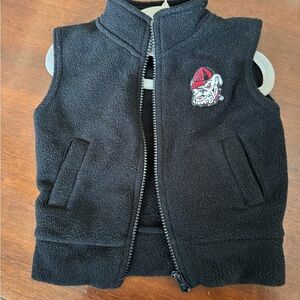 UGA Black Fleece Vest with Bulldog Logo size 24 months toddler